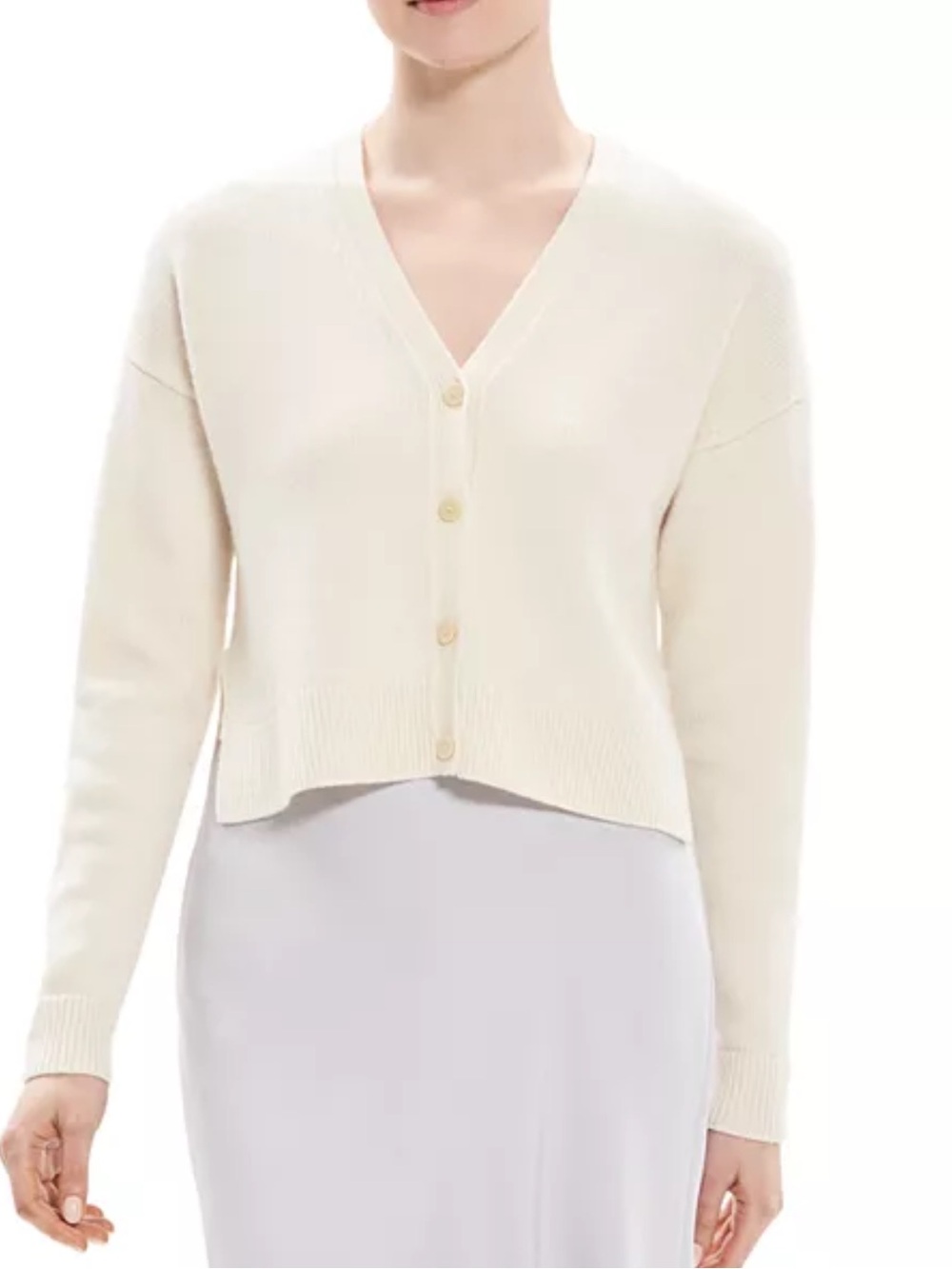 Theory Cream Button-Front V-Neck Cardigan used condition - wool and cashmere